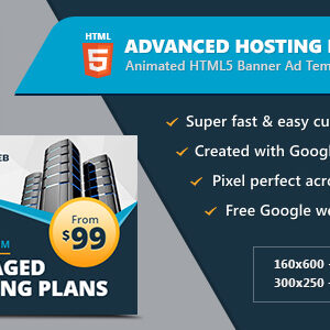Advanced Hosting Business Banners - HTML5 Animated GWD