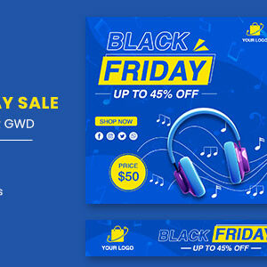 Black Friday Sale Headphone HTML5 Banner Ads GWD