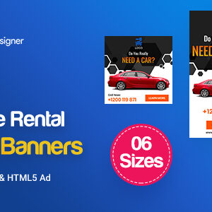 C36 - Car & Bike Rental Banners HTML5 Ad - GWD & PSD