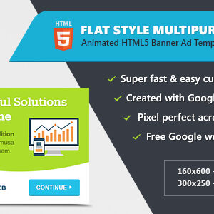Flat Style Animated Banner Ad Templates - HTML5 GWD
