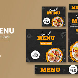 Food Menu Google Adwords HTML5 Banner Ads GWD