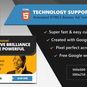 HTML5 Ads - Technology Support Network Banner Templates (GWD)