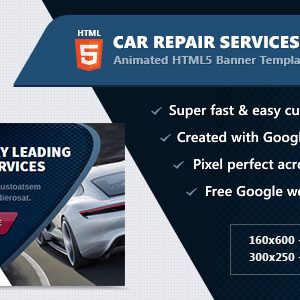HTML5 Animated Banner Ads - Car / Auto Service (GWD)