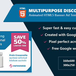 HTML5 Animated Banner Ads - Multipurpose Discount Offer (GWD)