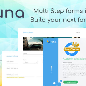 Luna Multi Step Form. E-commerce, Questionnaire, Reservation, Service