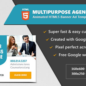 Multipurpose Agency Company - HTML5 Banner Ad Templates