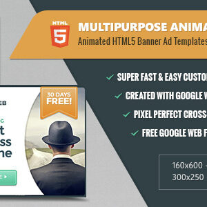 Multipurpose Animated Banners - HTML5 Ad Templates GWD