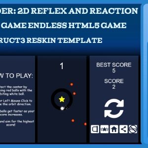 Orbit Defender: 2D Reflex And Reaction Challenge Game Endless Html5 Game Construct3 reskin Template