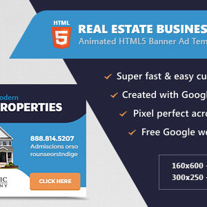 Real Estate Business Banner Ads - HTML5 Animated GWD