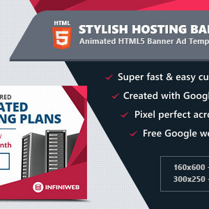 Stylish Hosting Banners - HTML5 Animated Ad Templates GWD