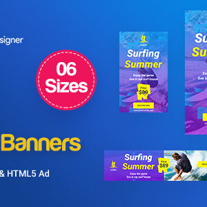 Surf Banners Ad HTML5 D38 - GWD & PSD