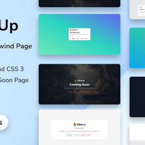 VibeUp - Tailwind CSS Coming Soon HTML Template
