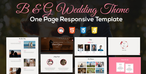 Wedding One Page Responsive HTML5 Templates